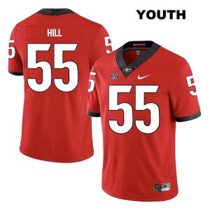Youth Georgia Bulldogs NCAA #55 Trey Hill Nike Stitched Red Legend Authentic College Football Jersey ROO7654CR